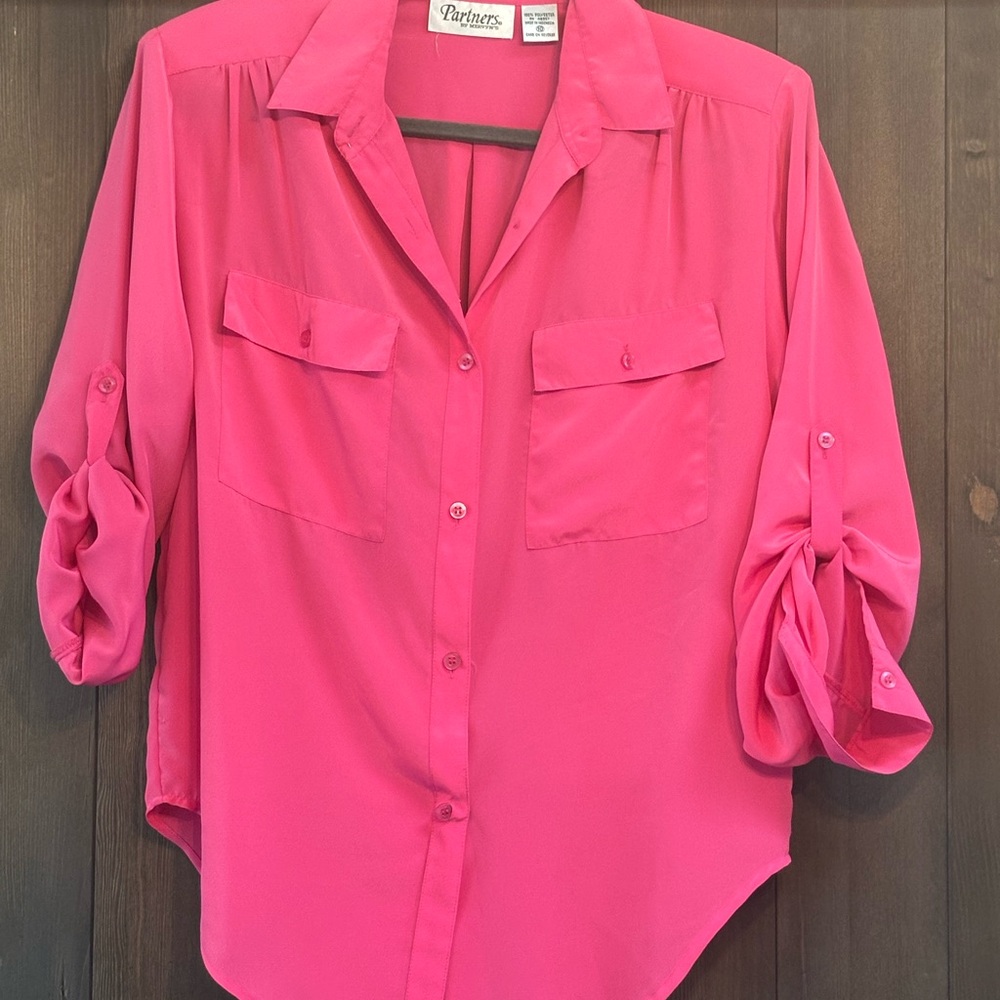 Partners Women's Vibrant Pink Button-Down Shirt